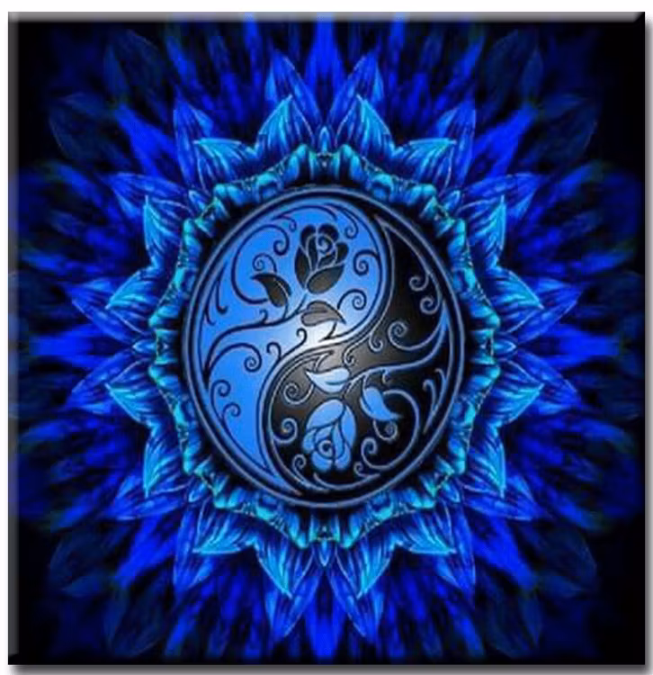 Diamanttavla Mandala Yin Yan 50x50 - Leveranstid 1-3 Dagar