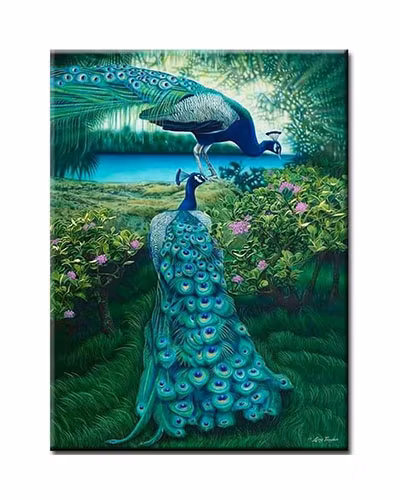 Diamanttavla Peacock Couple 50x70 - Leveranstid 1-3 Dagar