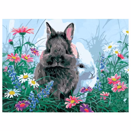 Paint By Numbers Kaniner På Äng 40x50