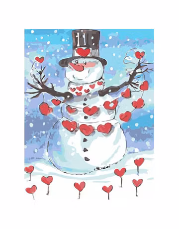 Paint By Numbers Snowman Heart 40x50