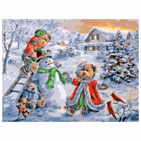 Paint By Numbers Nallar Snögubbe 40x50