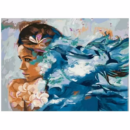 Paint By Numbers Beauty And Whales 40x50