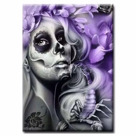 Diamanttavla Scorpion Skull Girl 40x50