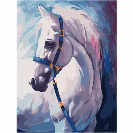 Paint By Numbers Vit Häst 40x50