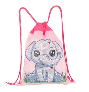 Diamanttavla Väska Ryggsäck Cute Elephant With Heart 31x37 cm