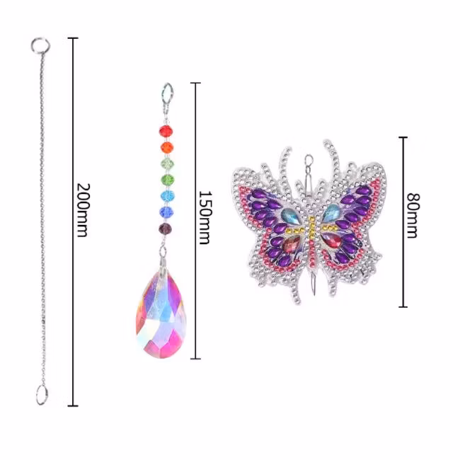 Diamond Painting Fönsterspel Vindspel Fjäril