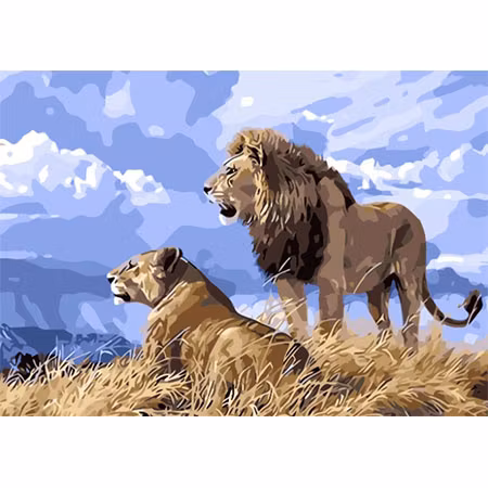 Paint By Numbers Lejonpar 50x70