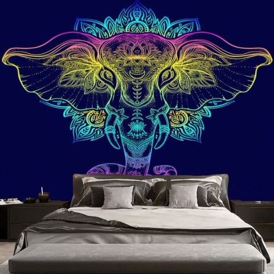 Gobeläng Tapestry Color Elephant 150x150 cm - Leveranstid 1-3 Dagar