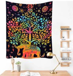 Gobeläng Tapestry Tree Elephant 150x130 cm - Leveranstid 1-3 Dagar