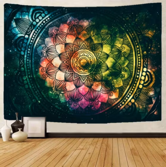 Gobeläng Tapestry Colorful Mandala 150x130 cm