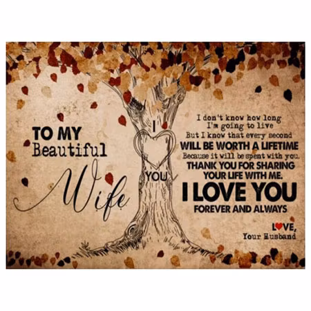 Diamanttavla To My Wife 50x70