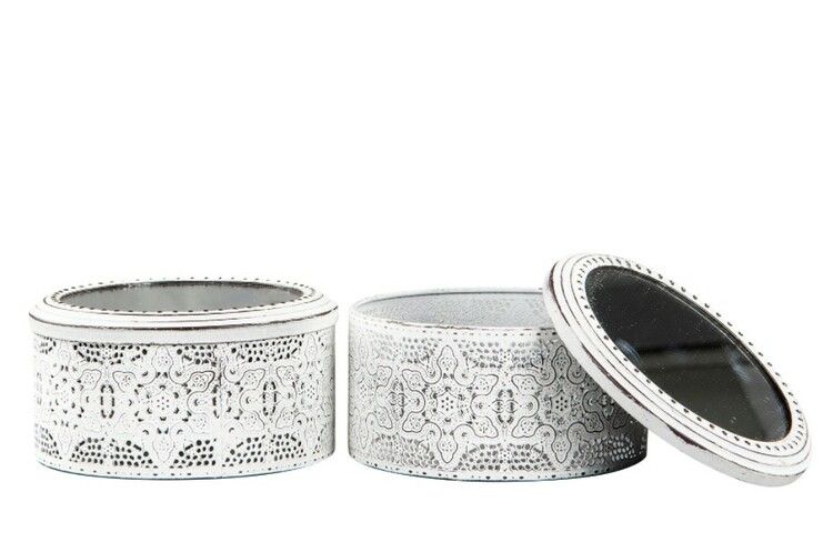 Ask Med Spegellock Vit 15x8 cm  - Leveranstid 1-3 Dagar