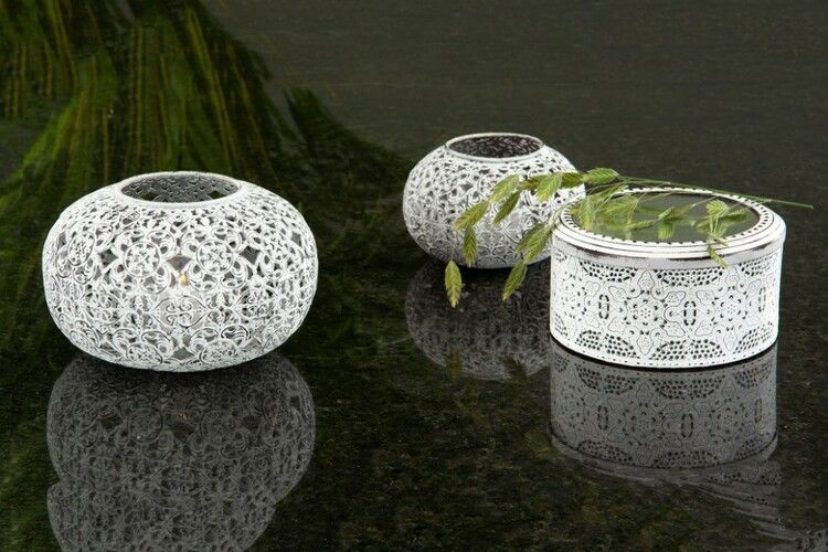 Ask Med Spegellock Vit 15x8 cm  - Leveranstid 1-3 Dagar