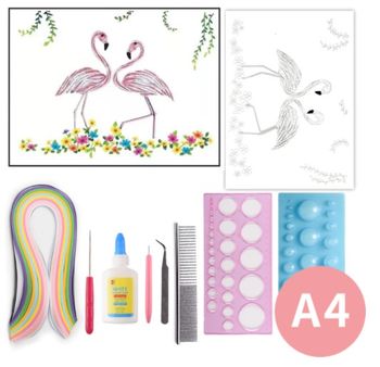 Quilling Flamingos A4 - Leveranstid 1-3 Dagar