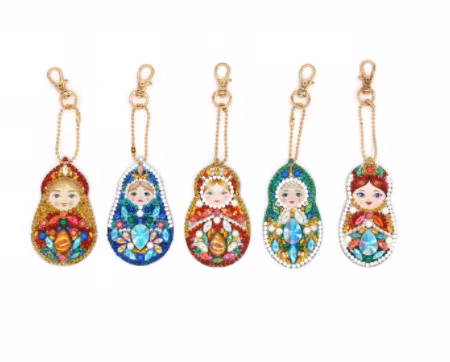 Nyckelringar Rysk Docka 5-Pack - Leveranstid 1-3 Dagar