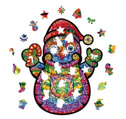 Christmas Wood Puzzle Snowman ca 30x35 Cm  - Leveranstid 1-3 Dagar
