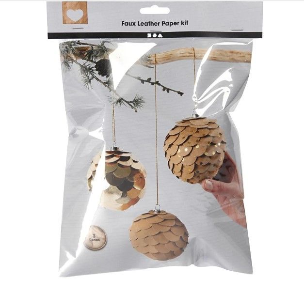 Pyssel Kottar av läderpapper, Dia. 8 cm, tjocklek 0,55 mm, natur, guld, 1 set