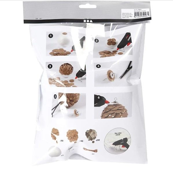 Pyssel Kottar av läderpapper, Dia. 8 cm, tjocklek 0,55 mm, natur, guld, 1 set
