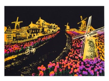 Scratch Painting  Holland 41x28,7 cm