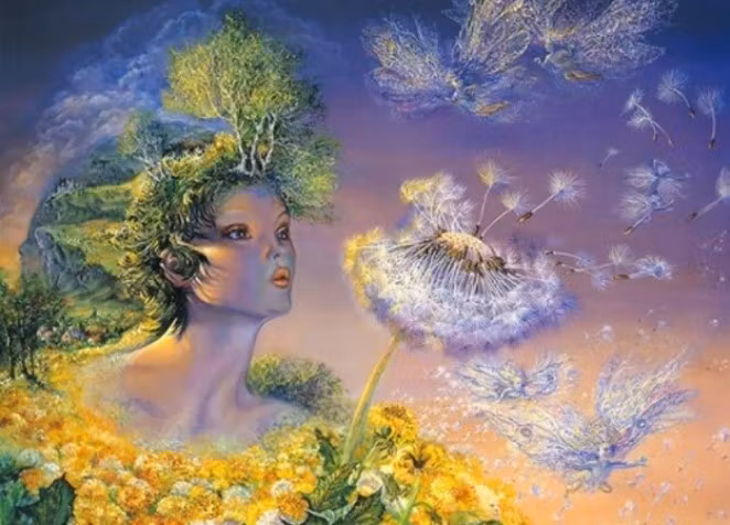 Diamanttavla Fantasia Dandelion Woman 50x70