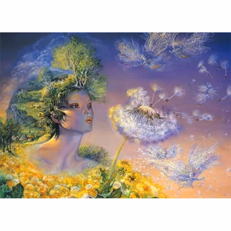 Diamanttavla Fantasia Dandelion Woman 50x70