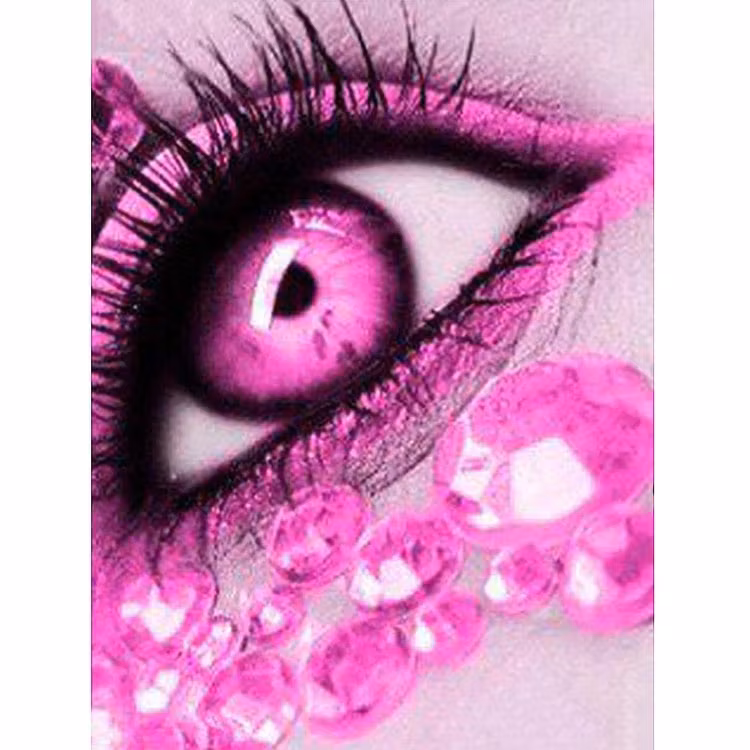 Diamanttavla Pink Chrystal Eye 40x50