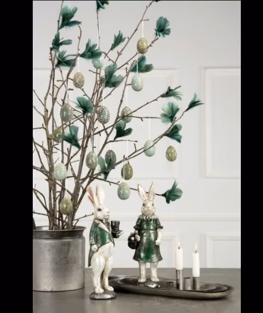 Fjäder Blom Mörk Grönblå 12-Pack