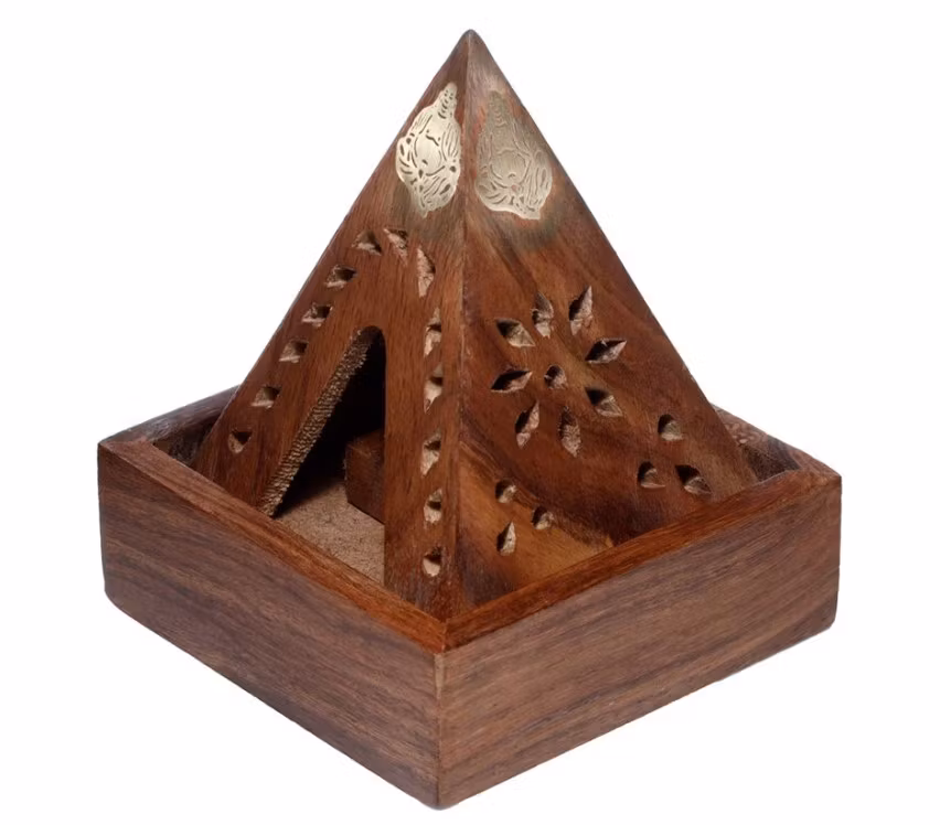 Rökelsehållare Sheesham Pyramid För Rökelsekoner Buddha