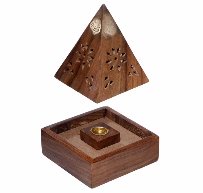 Rökelsehållare Sheesham Pyramid För Rökelsekoner Buddha