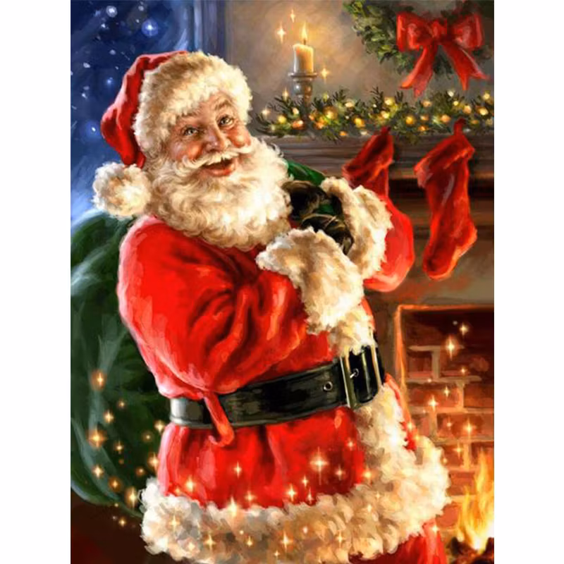 Diamanttavla Tomtefar Med Säck 40x50