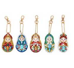 Diamond Painting NyckelringarRyska Dockor 5-pack