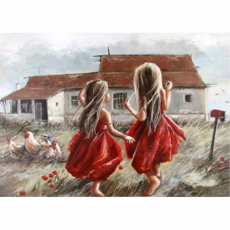 Diamanttavla Sisters 40x50