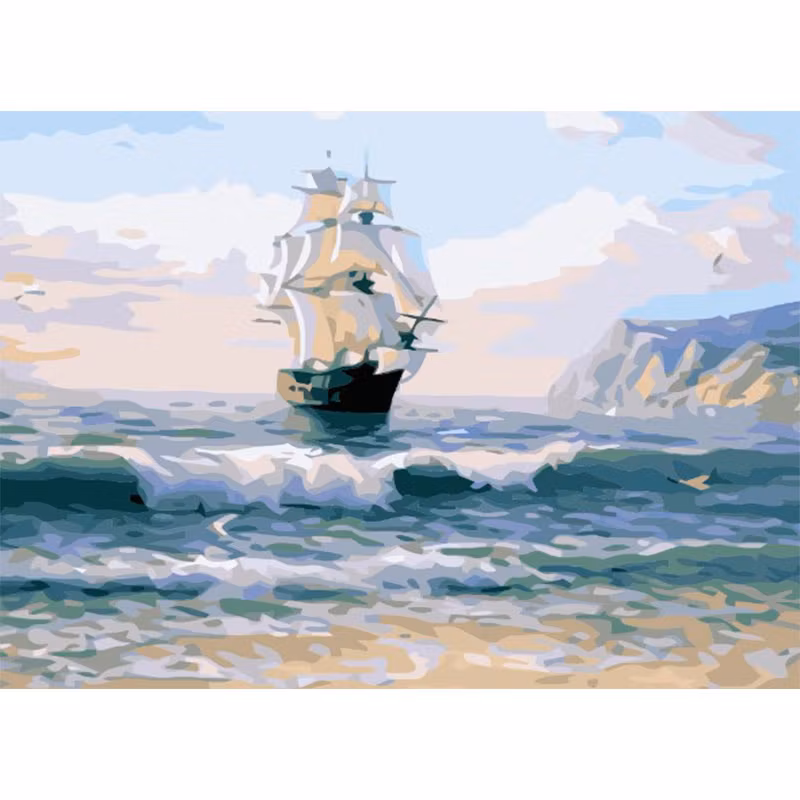 Paint By Numbers Skepp 40x50