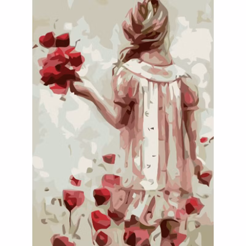 Paint By Numbers Flicka Med Vallmo 40x50