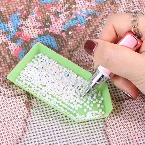Diamond Painting Penna Läppstift Med Nyckelring