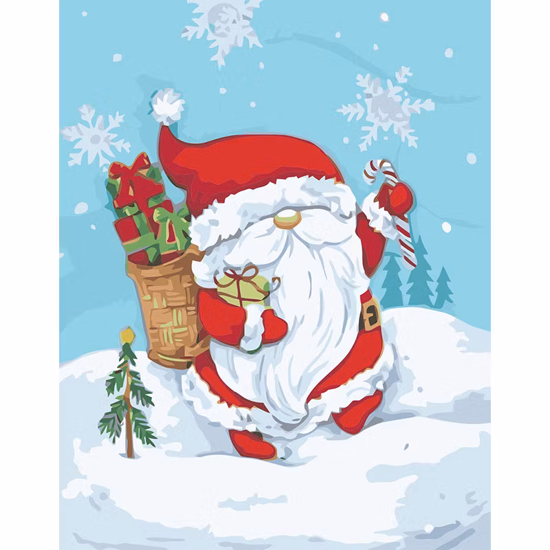 Paint By Number Tomte Med Säck 40x50