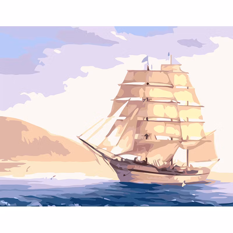 Paint By Number Skepp 40x50