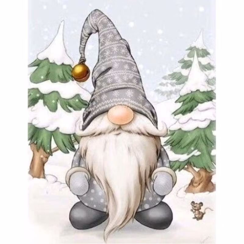 Diamanttavla Nisse Grå 30x40