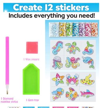 Diamond Painting Stickers Mermaid Sparkles 12-Pack