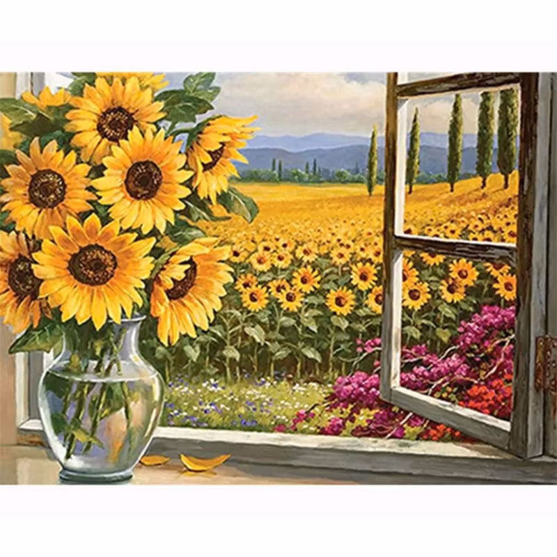 Diamanttavla Sunflowers 40x50
