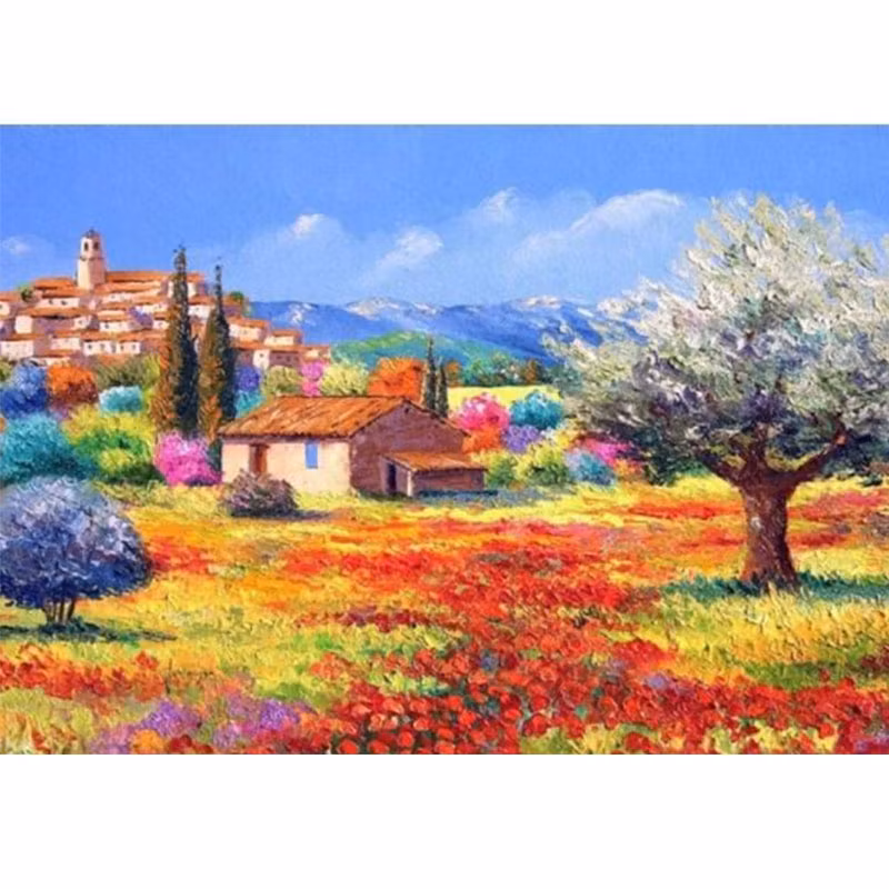 Diamanttavla Grekisk Landsbygd 40x50