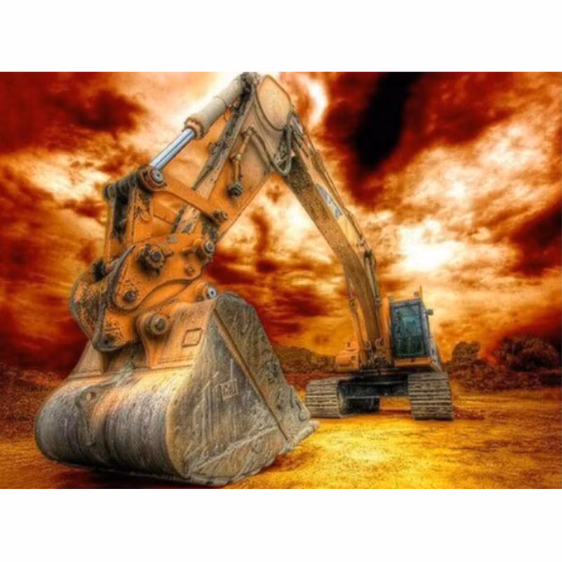 Diamanttavla Grävmaskin 40x50