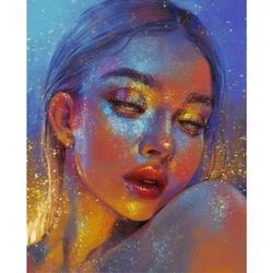 Diamanttavla Glow Girl 40x50