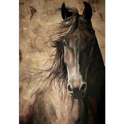 Diamanttavla Vintage Horse 40x50