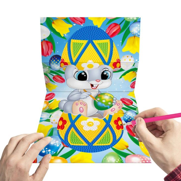 Diamond Painting Påskkort 8-pack (3-Vikta)