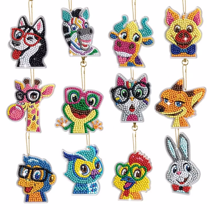 Nyckelring 12-pack Funny Animals