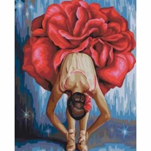 Paint By Numbers Ballerina Flower Dress 40x50