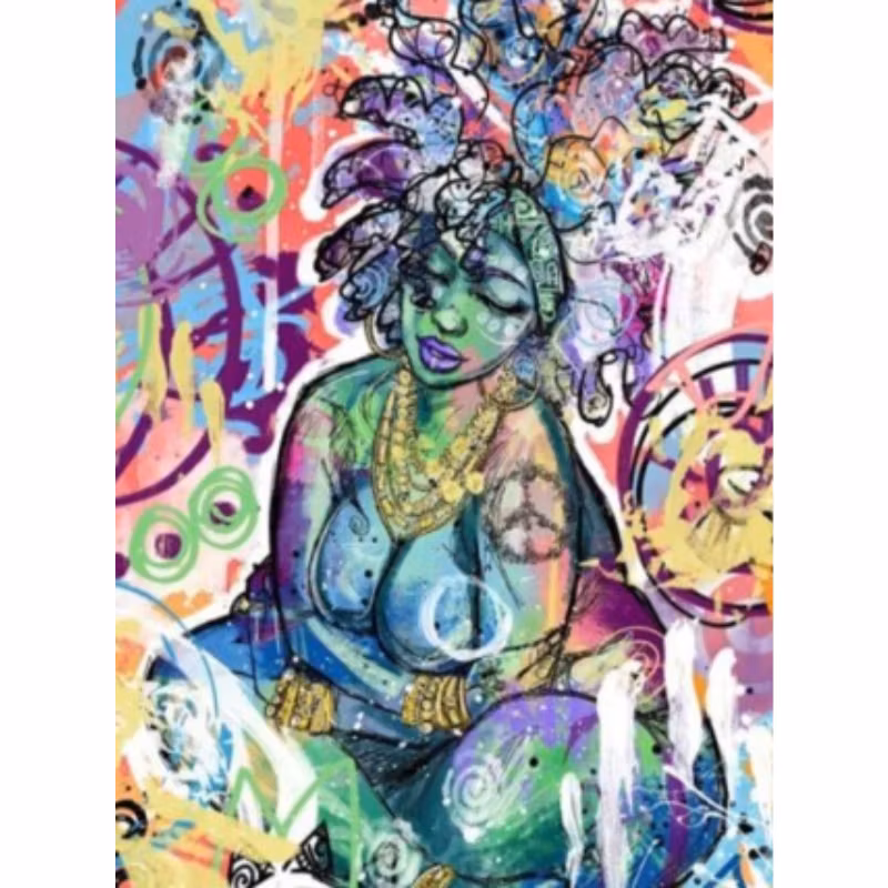 Diamanttavla Abstract Color Woman 50x70