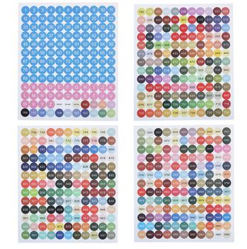 Diamond Painting Etiketter Ark Med DMC Nummer Runda