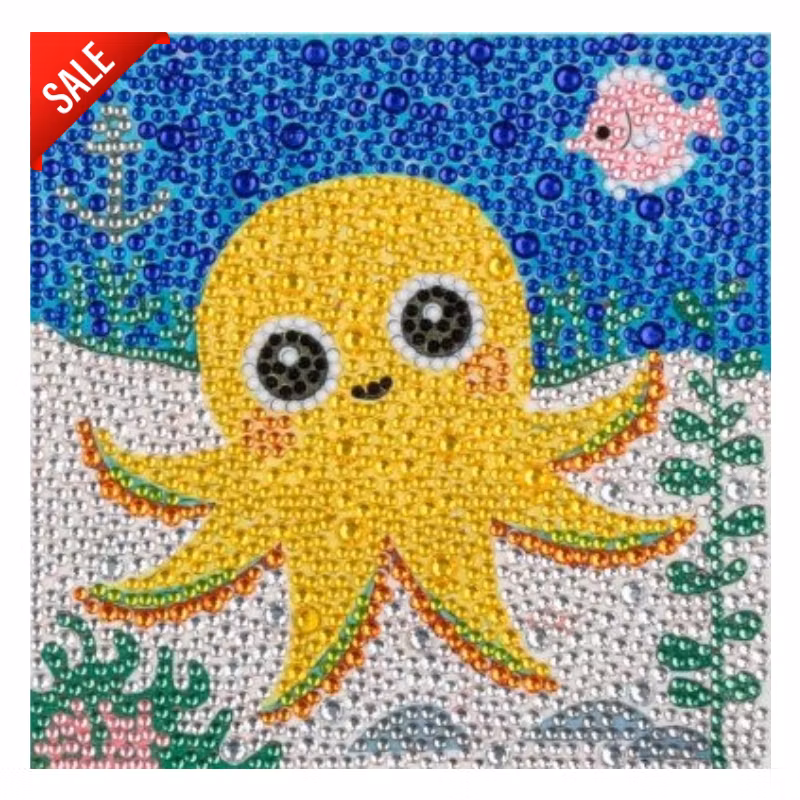 Diamanttavla Chrystal Bläckfisk 15x15